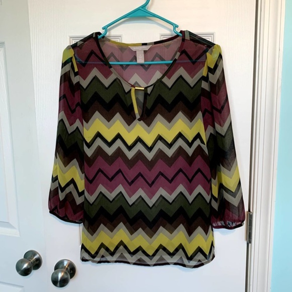 Banana Republic Women's Size Small Multicolored Chevron Print Tunic